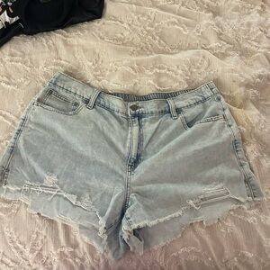 Aerie Light Wash Distressed “Daydream” Jean Shorts